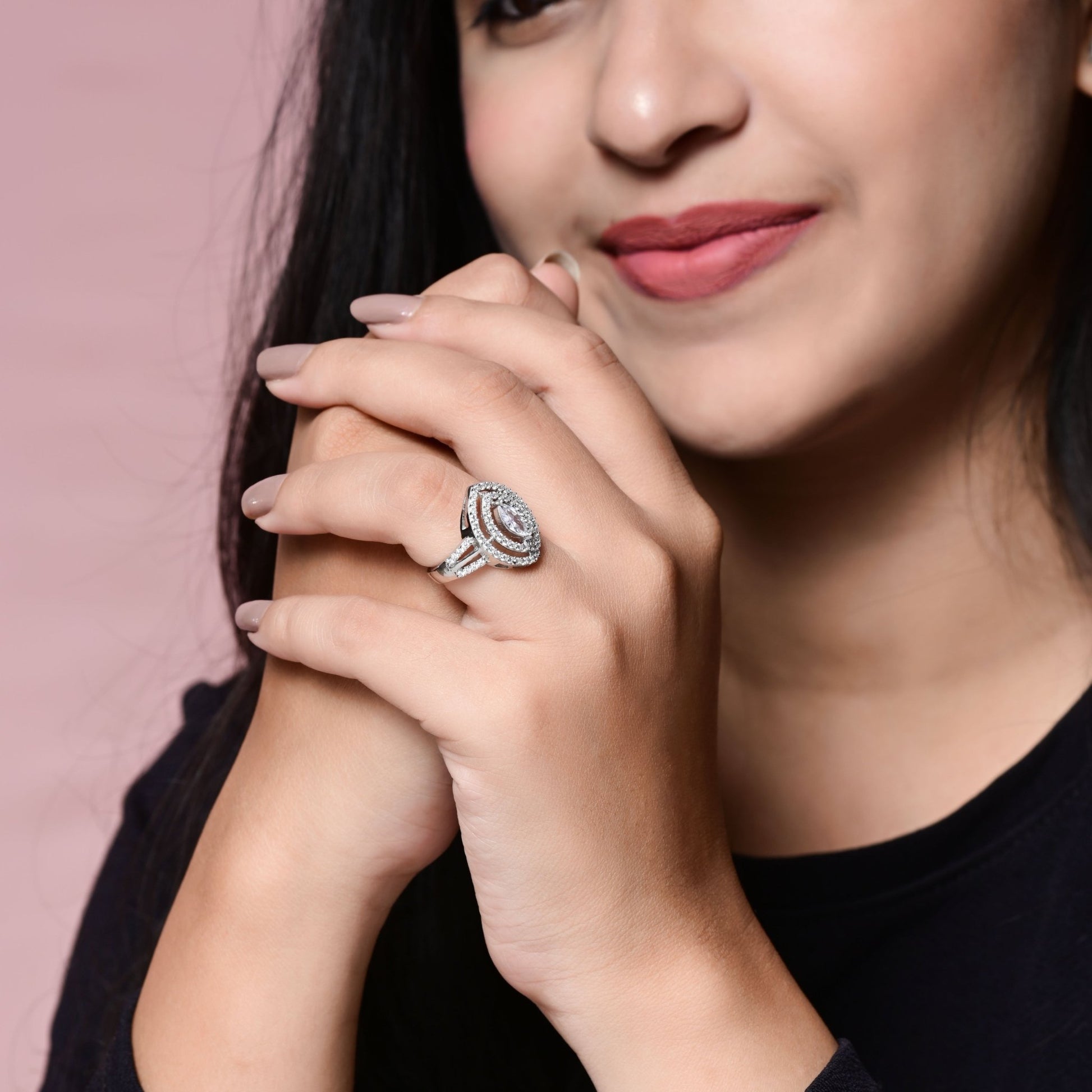 The Elegant Oasis Zirconia Ring - Vinayak - House of Silver