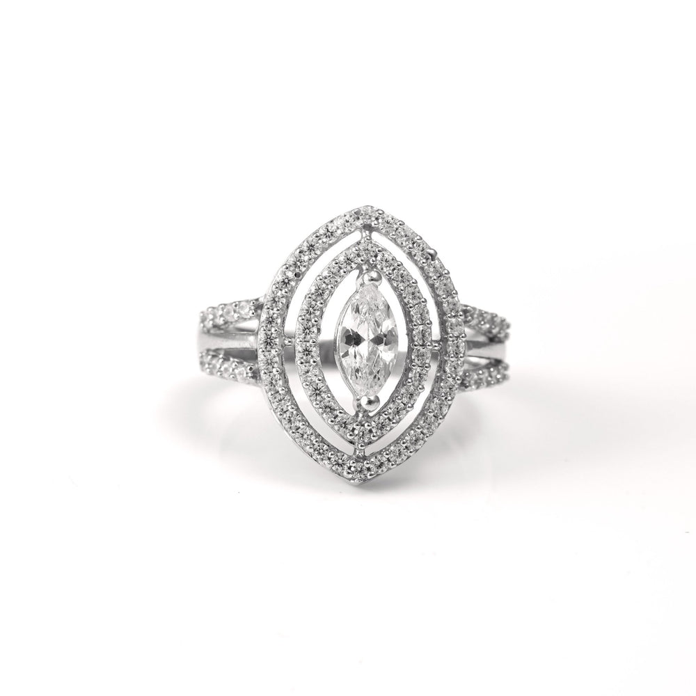 The Elegant Oasis Zirconia Silver Ring