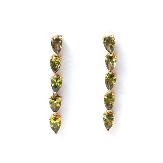 The Emerald Cascade Earrings - Vinayak - House of Silver