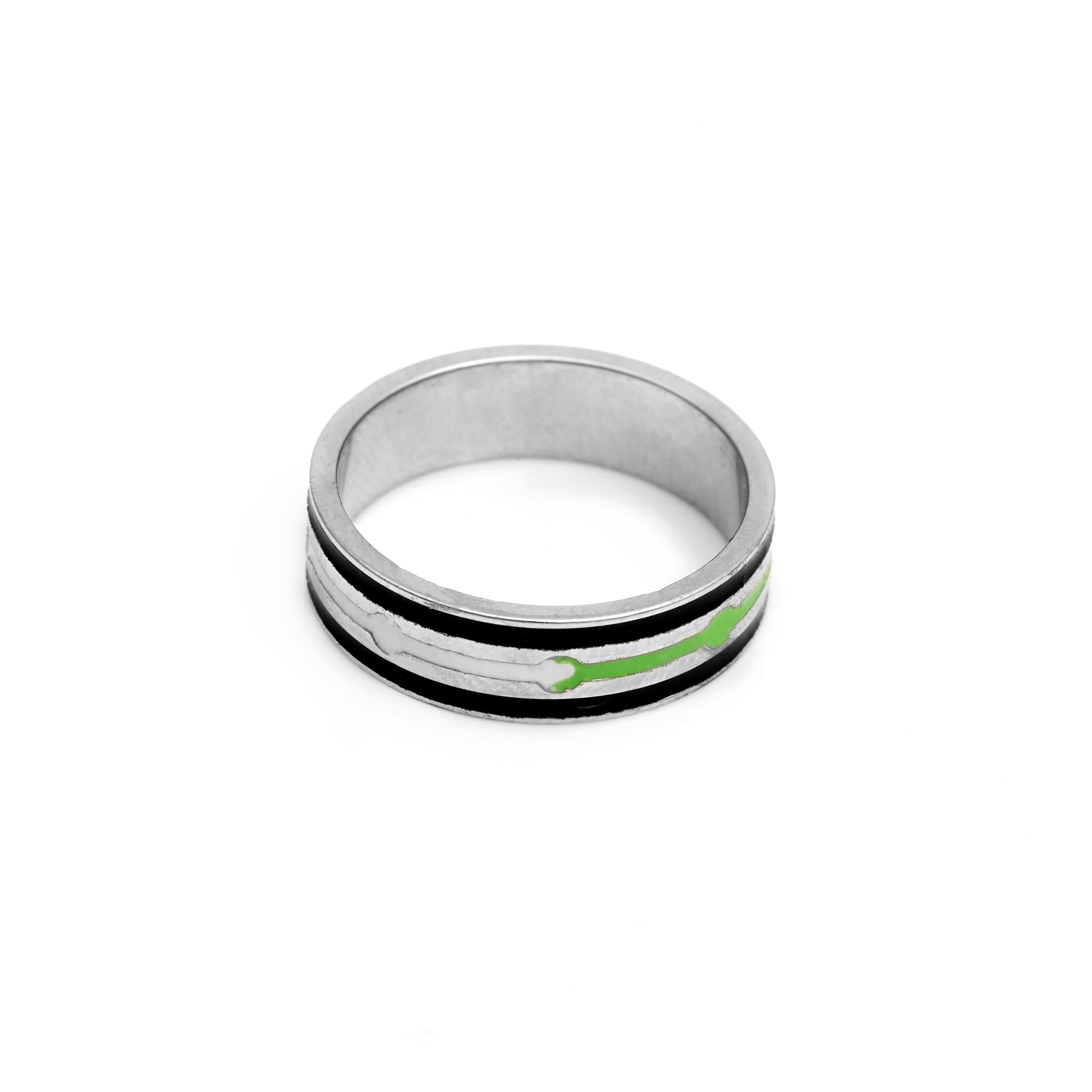 The Emerald Gleam Silver Band Ring