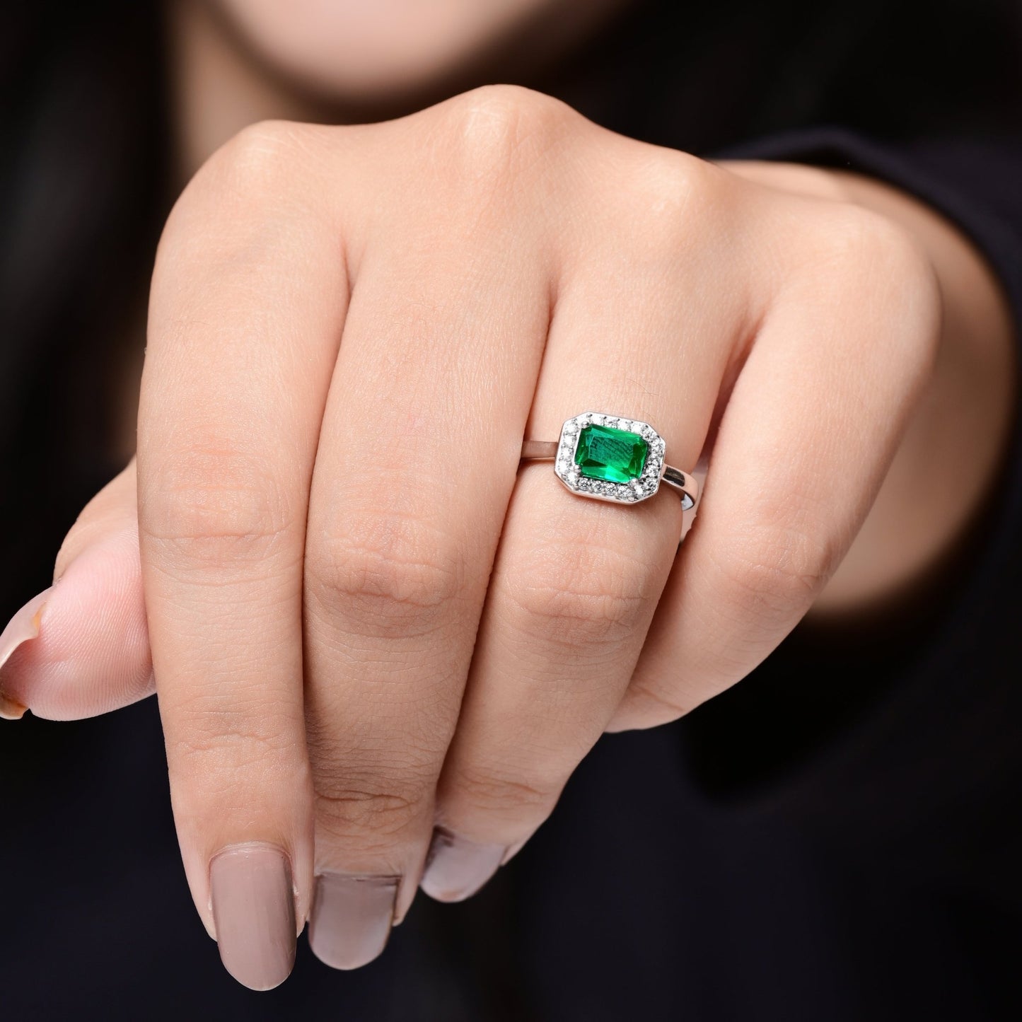 The Emerald Glow Cluster Ring - Vinayak - House of Silver