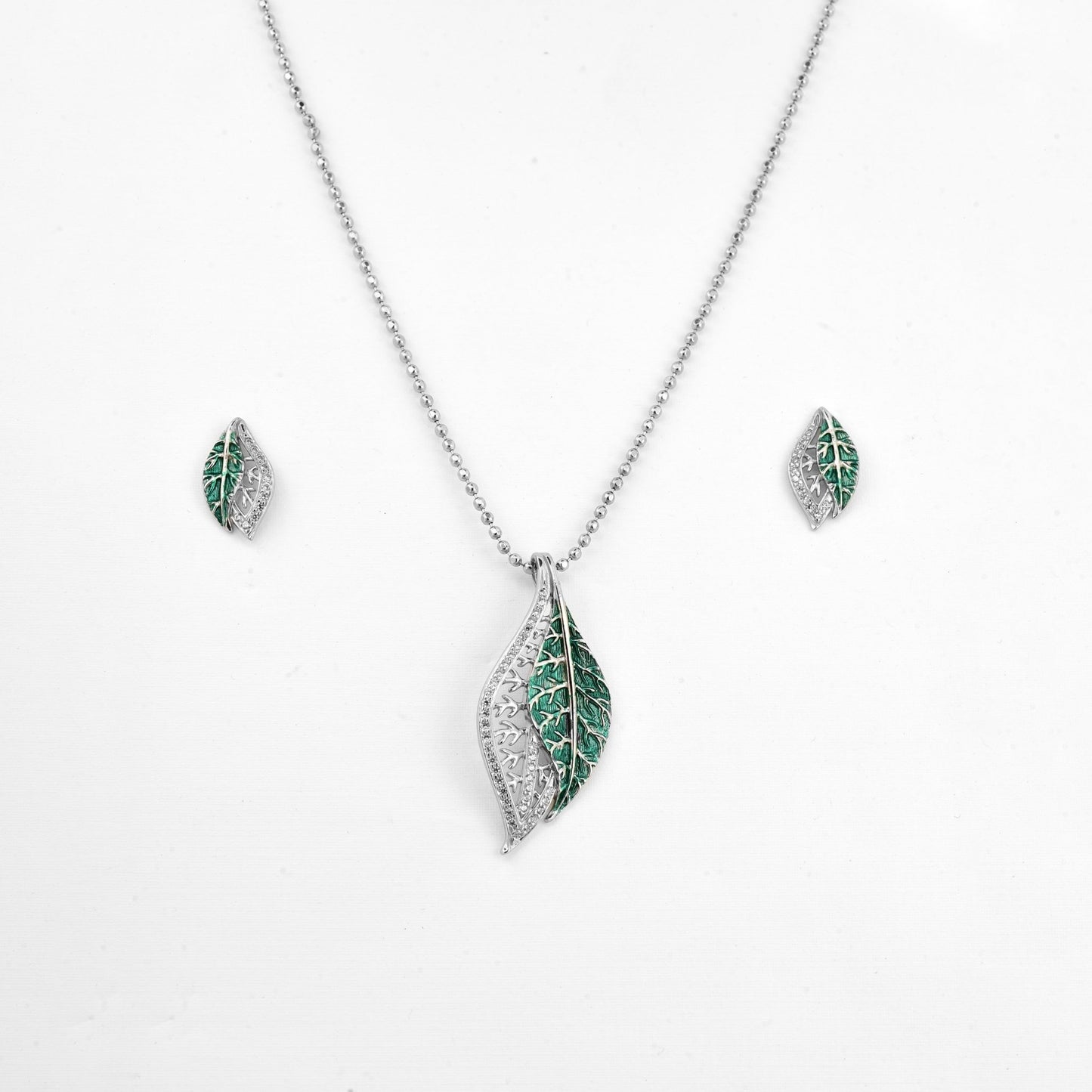 The Emerald Grove Necklace Set - Vinayak - House of Silver