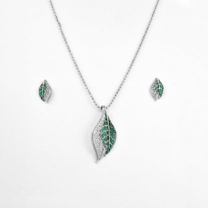 The Emerald Grove Necklace Set - Vinayak - House of Silver