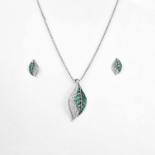 The Emerald Grove Necklace Set - Vinayak - House of Silver
