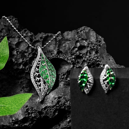 The Emerald Grove Necklace Set - Vinayak - House of Silver