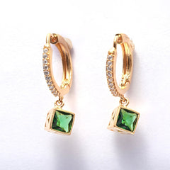The Emerald Halo Hoop Earrings