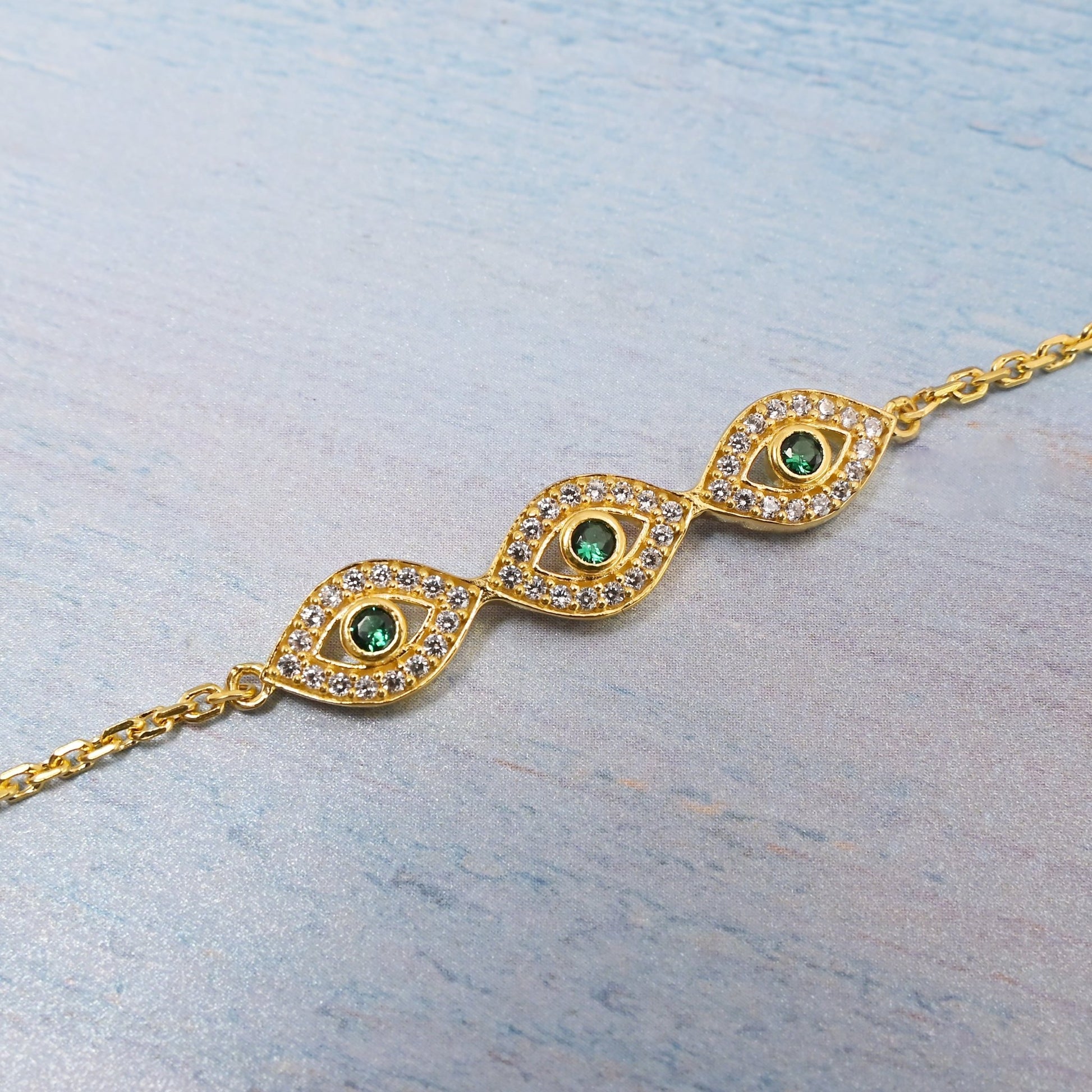 The Emerald Vision Zirconia Silver Bracelet - Vinayak - House of Silver