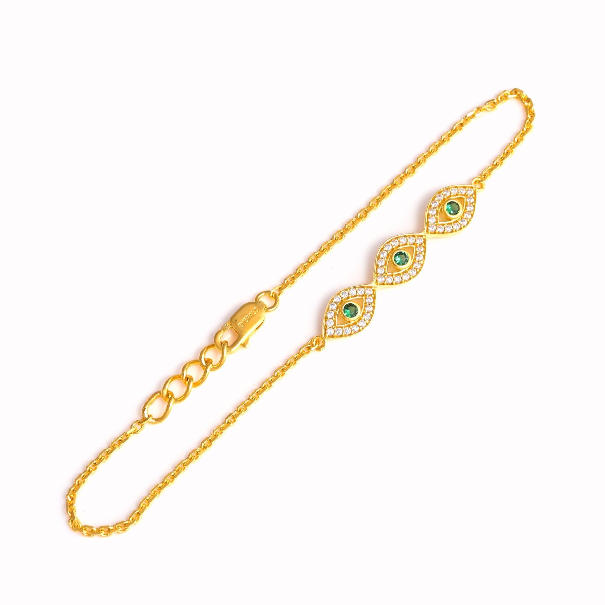 The Emerald Vision Zirconia Silver Bracelet - Vinayak - House of Silver