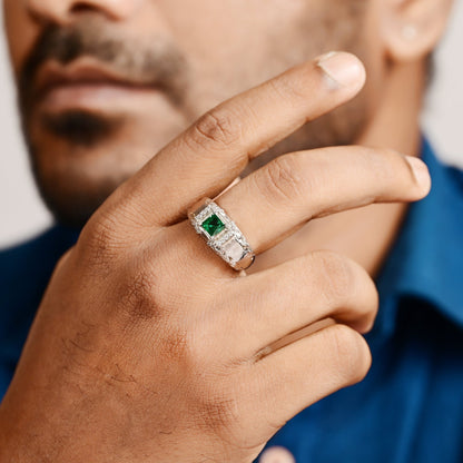 The Emerald Zirconia Ring - Vinayak - House of Silver