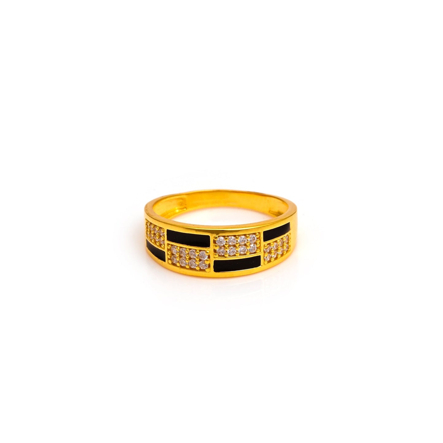 The Enamel Noir Zirconia Band Ring - Vinayak - House of Silver