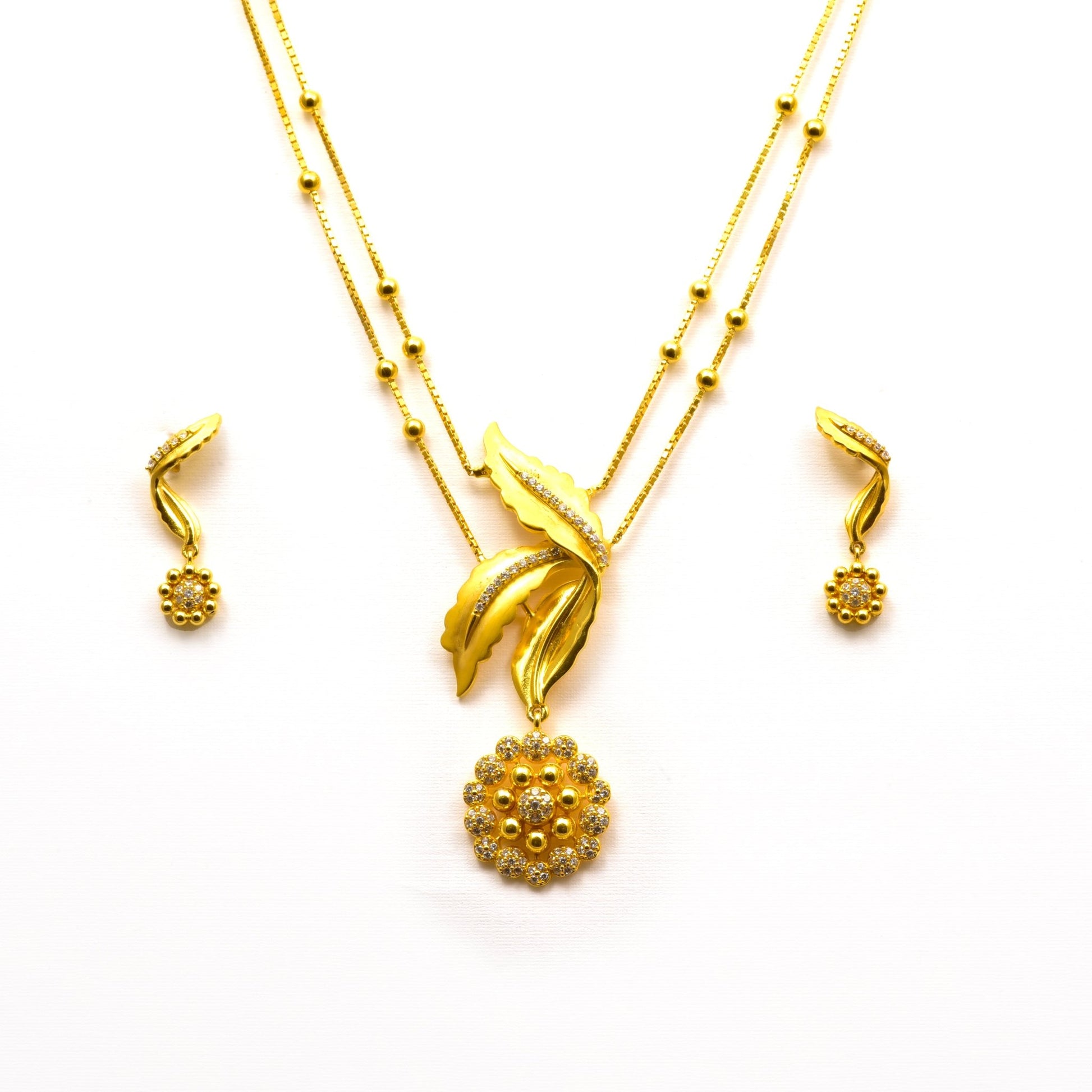 The Enchanted Bloom Necklace Set - Vinayak - House of Silver