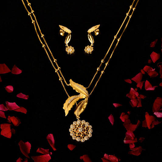 The Enchanted Bloom Necklace Set - Vinayak - House of Silver