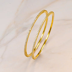 The Ethereal Silver Bangles (Set of 2)