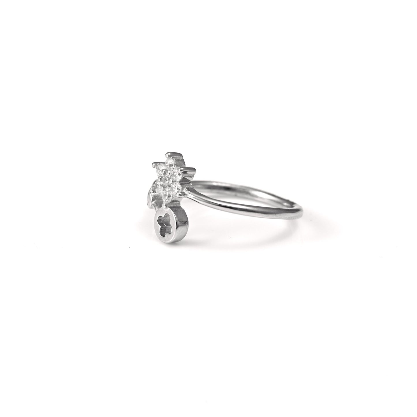 The Flora Spin Zirconia Ring - Vinayak - House of Silver