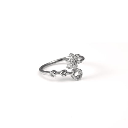 The Flora Spin Zirconia Ring - Vinayak - House of Silver