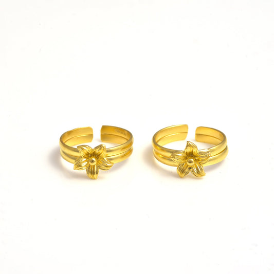 The Floral Band Toe Ring - Vinayak - House of Silver