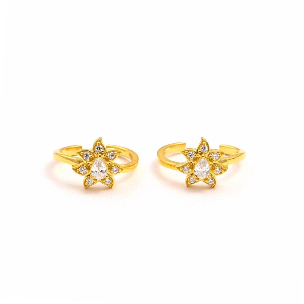 The Floral Radiance Silver Toe Ring