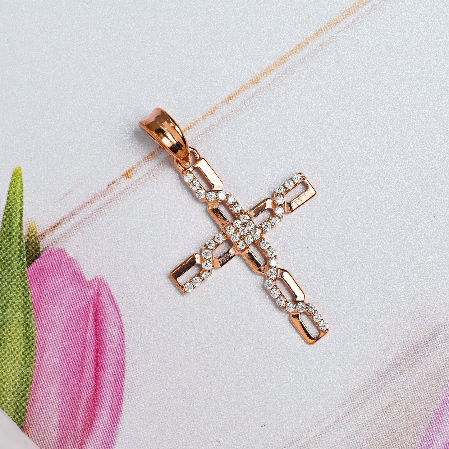 The Glimmering Faith Cross Pendant - Vinayak - House of Silver