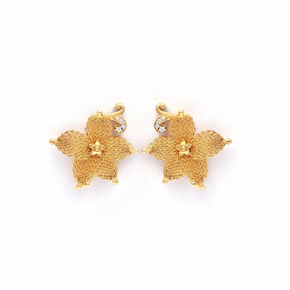 The Golden Petal Mesh Earrings