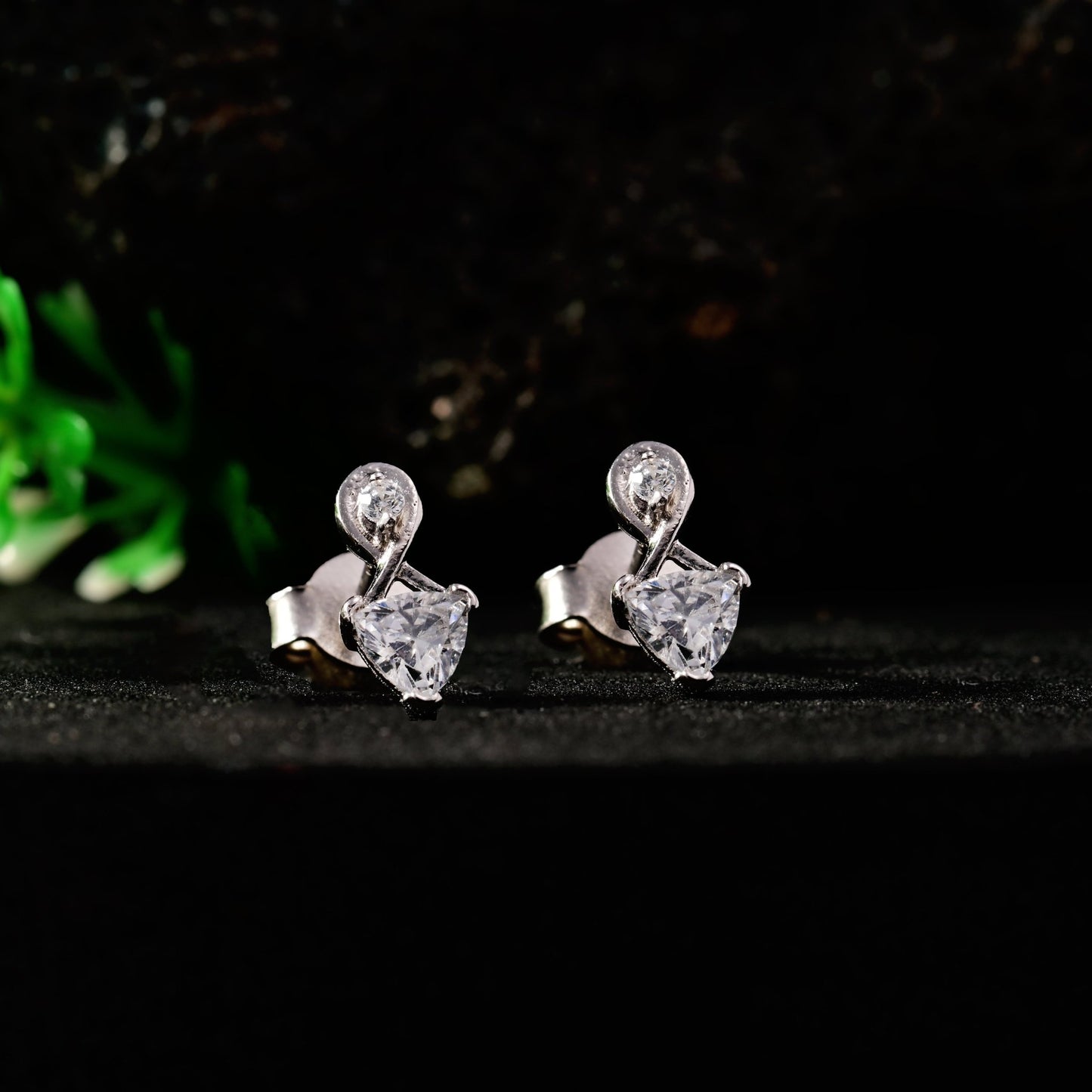 The Heart Spark Silver Stud Earrings - Vinayak - House of Silver