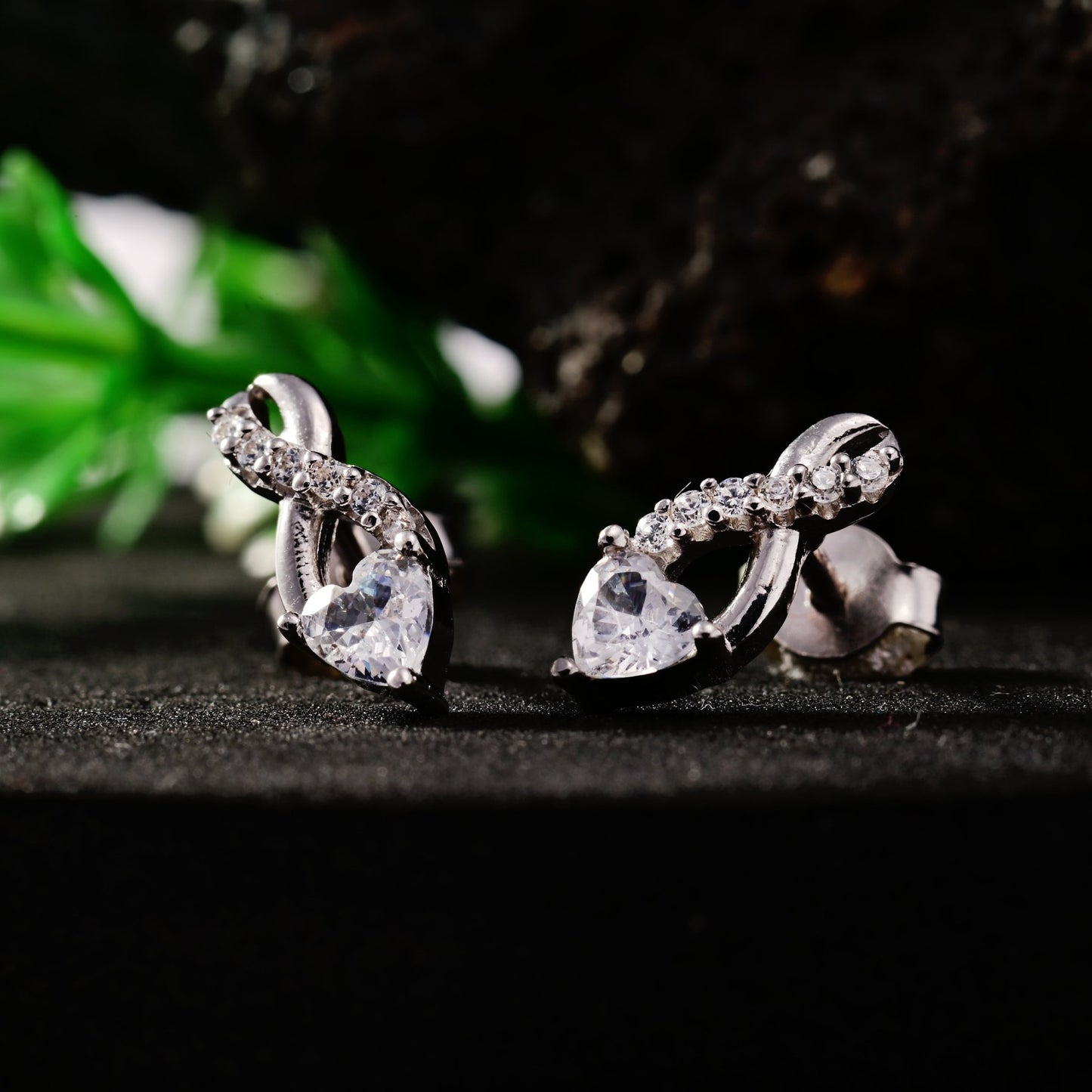 The Heart Spark Silver Stud Earrings - Vinayak - House of Silver