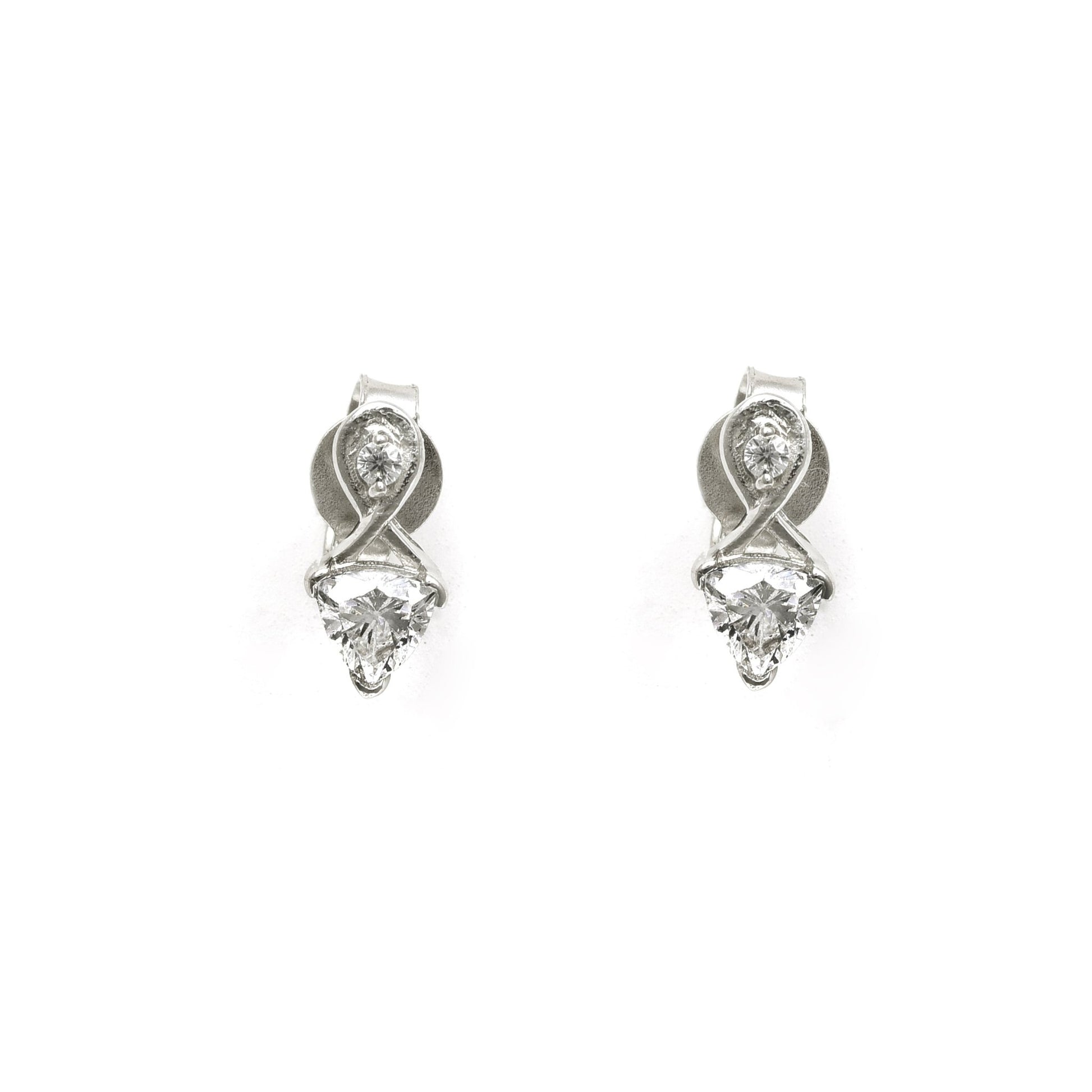 The Heart Spark Silver Stud Earrings - Vinayak - House of Silver