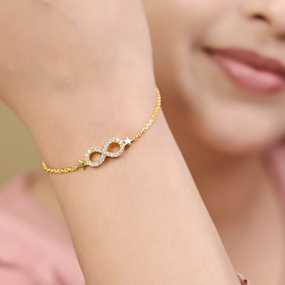 The Infinity Sparkle Zirconia Silver Bracelet - Vinayak - House of Silver