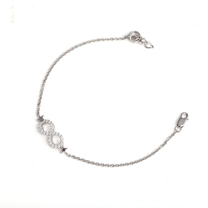 The Infinity Sparkle Zirconia Silver Bracelet - Vinayak - House of Silver