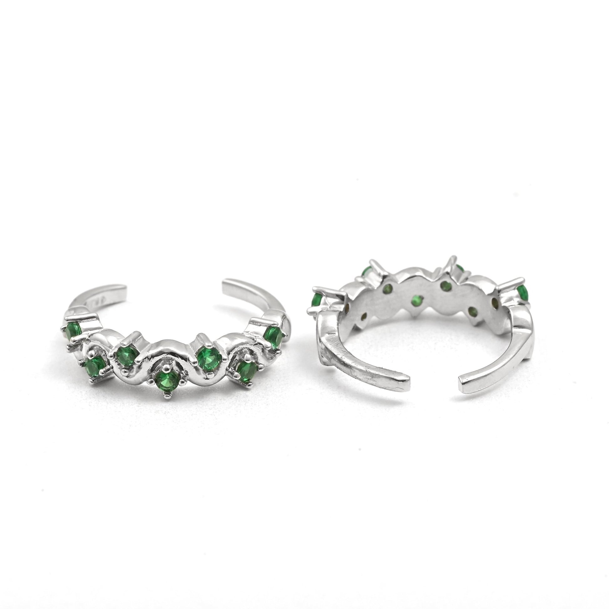 The Jade Spark Silver Toe Ring - Vinayak - House of Silver