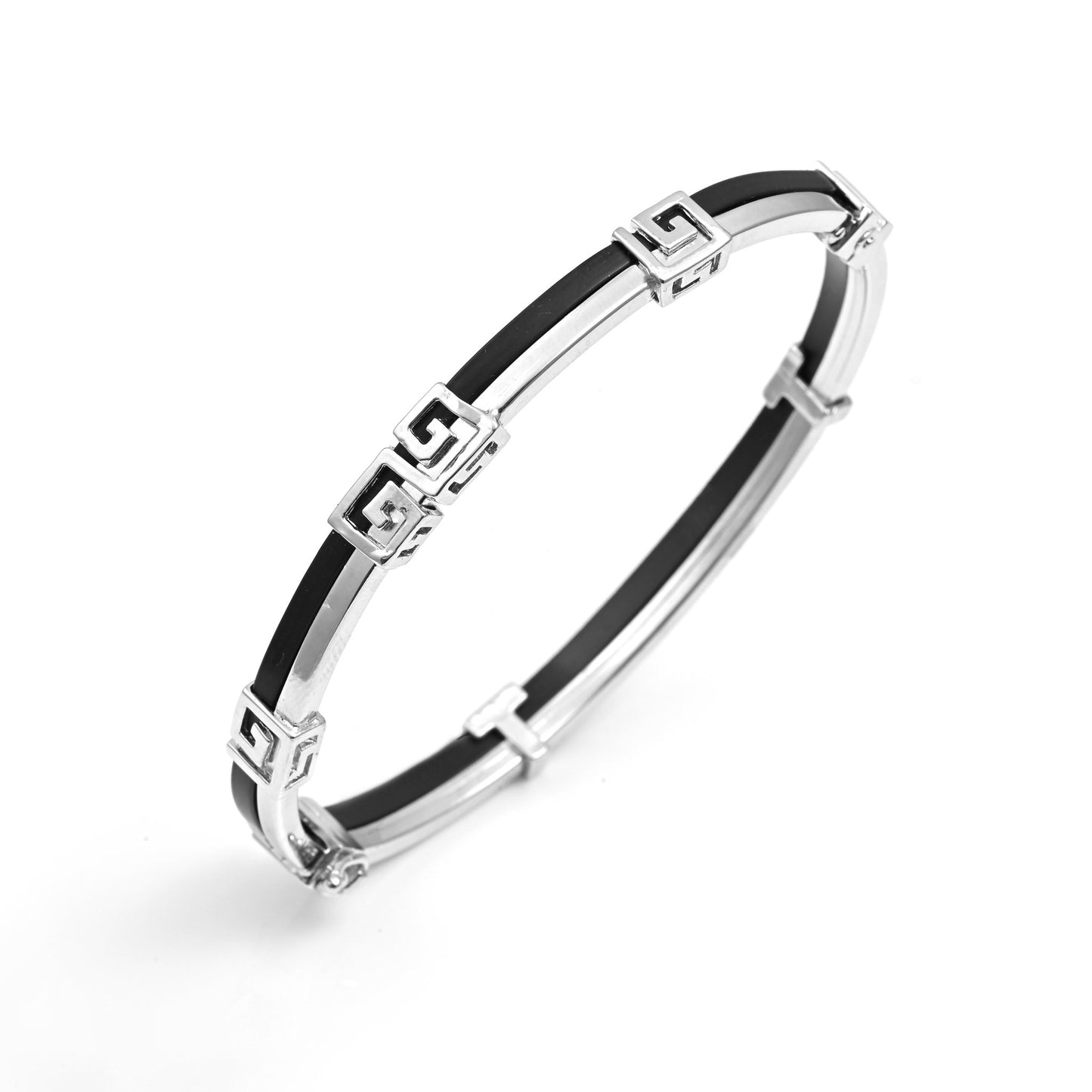 The Labyrinth Noir Silver Bracelet - Vinayak - House of Silver