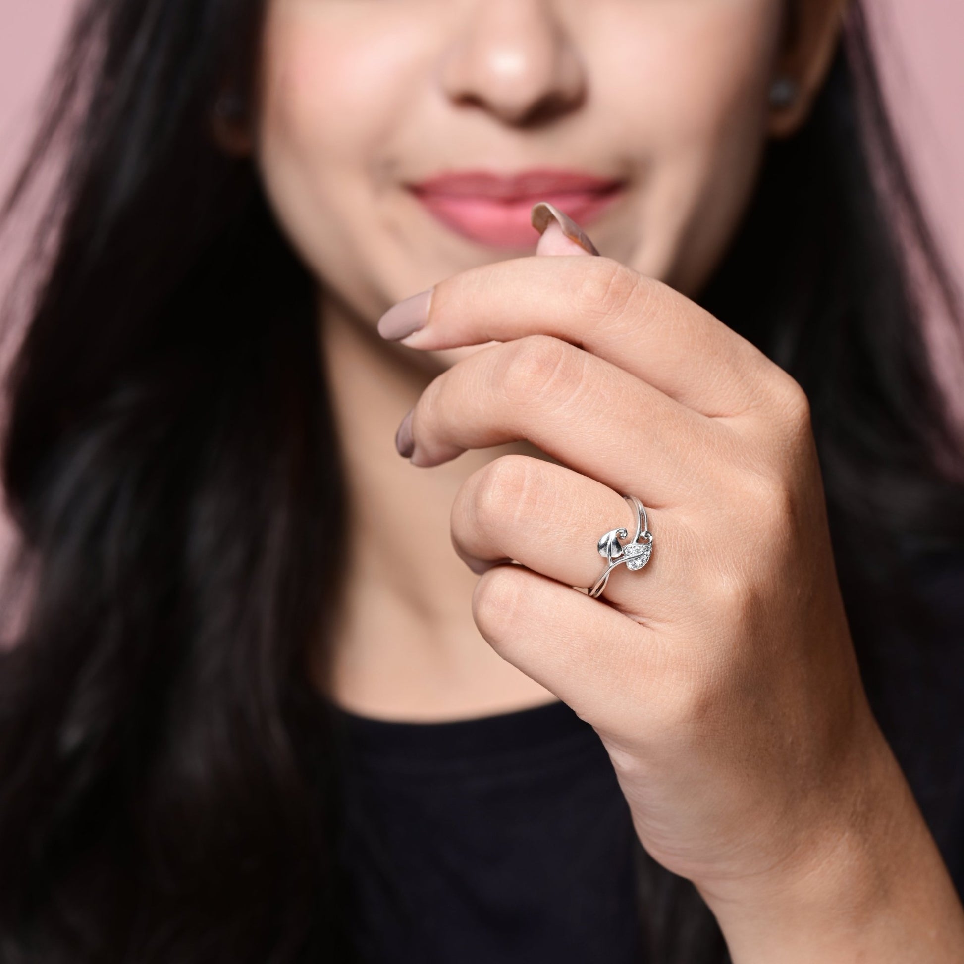 The Leafy Desire Zirconia Ring - Vinayak - House of Silver