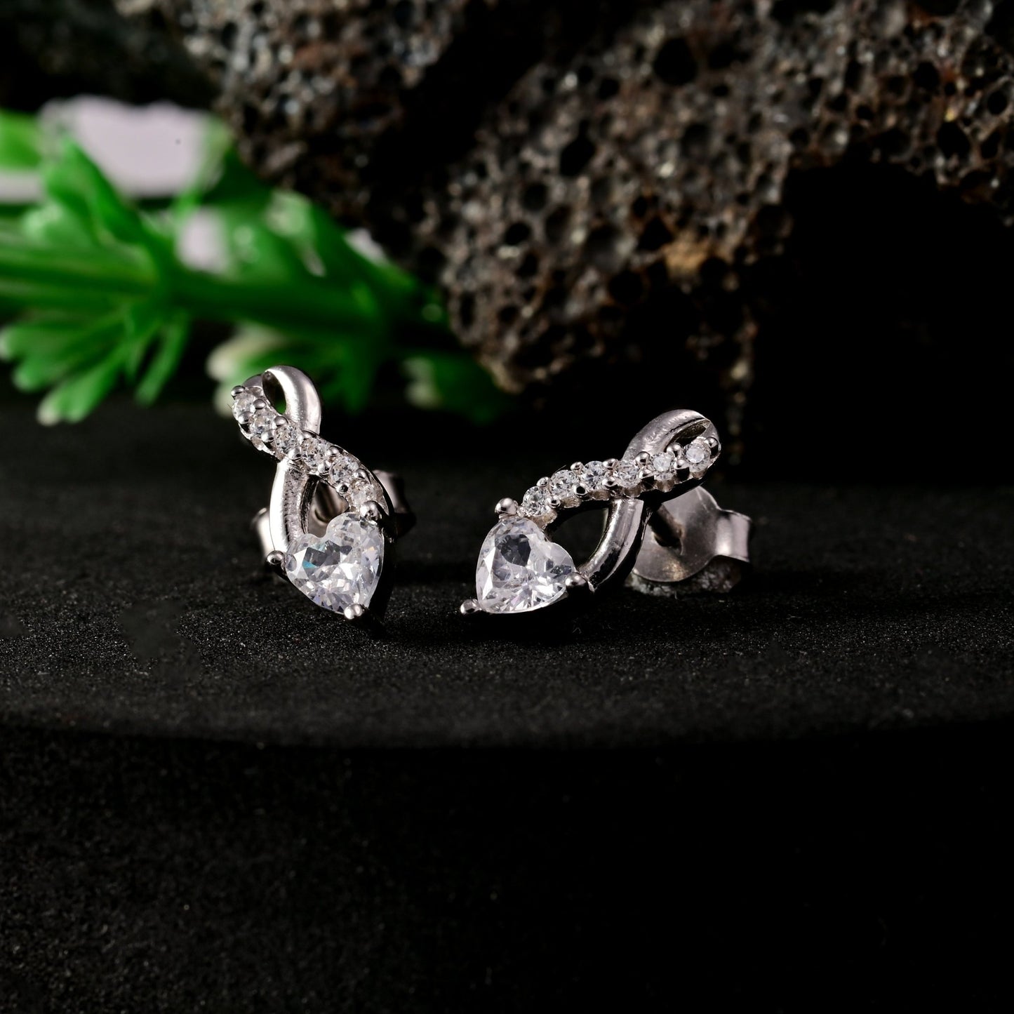 The Love Spark Solitaire Stud Earrings - Vinayak - House of Silver