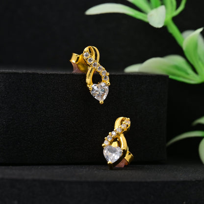 The Love Spark Solitaire Stud Earrings - Vinayak - House of Silver