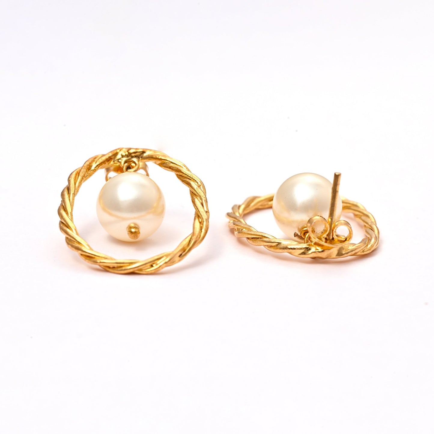 The Luminous Pearl Orbit Earrings - Vinayak - House of Silver