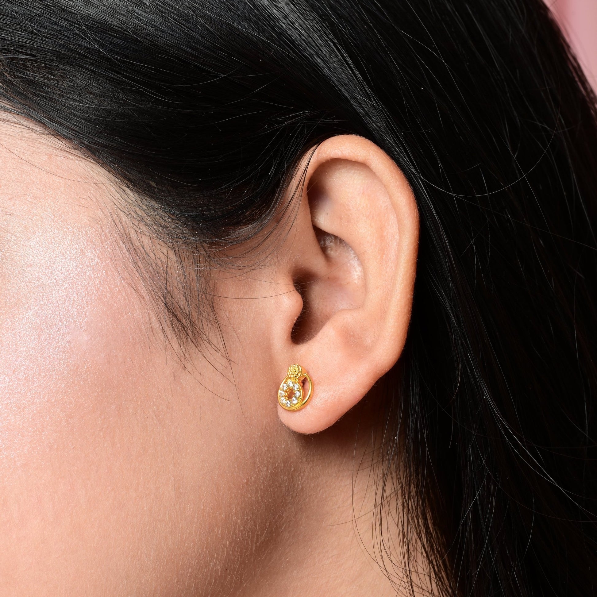 The Minimal Floral Bud Stud Earrings - Vinayak - House of Silver