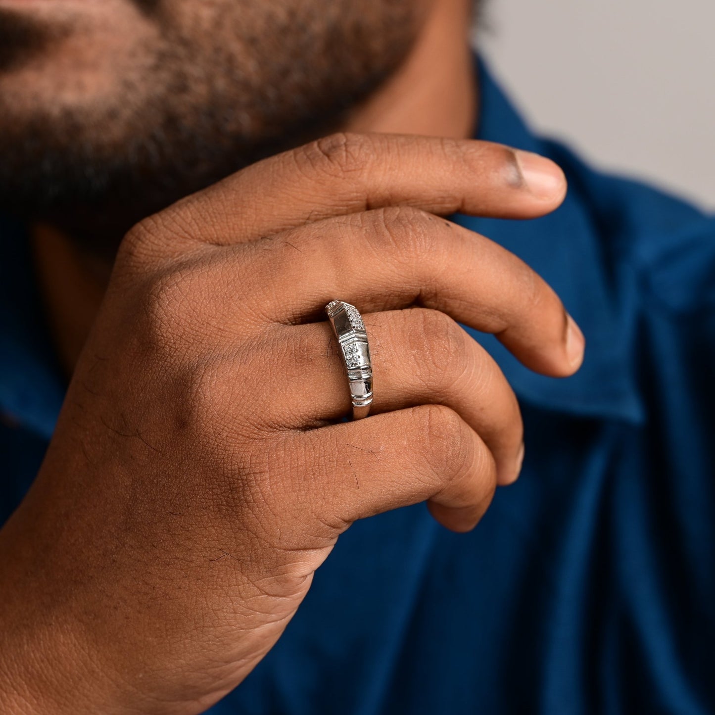 The Minimalist Zirconia Silver Band Ring - Vinayak - House of Silver