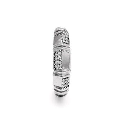 The Minimalist Zirconia Silver Band Ring - Vinayak - House of Silver