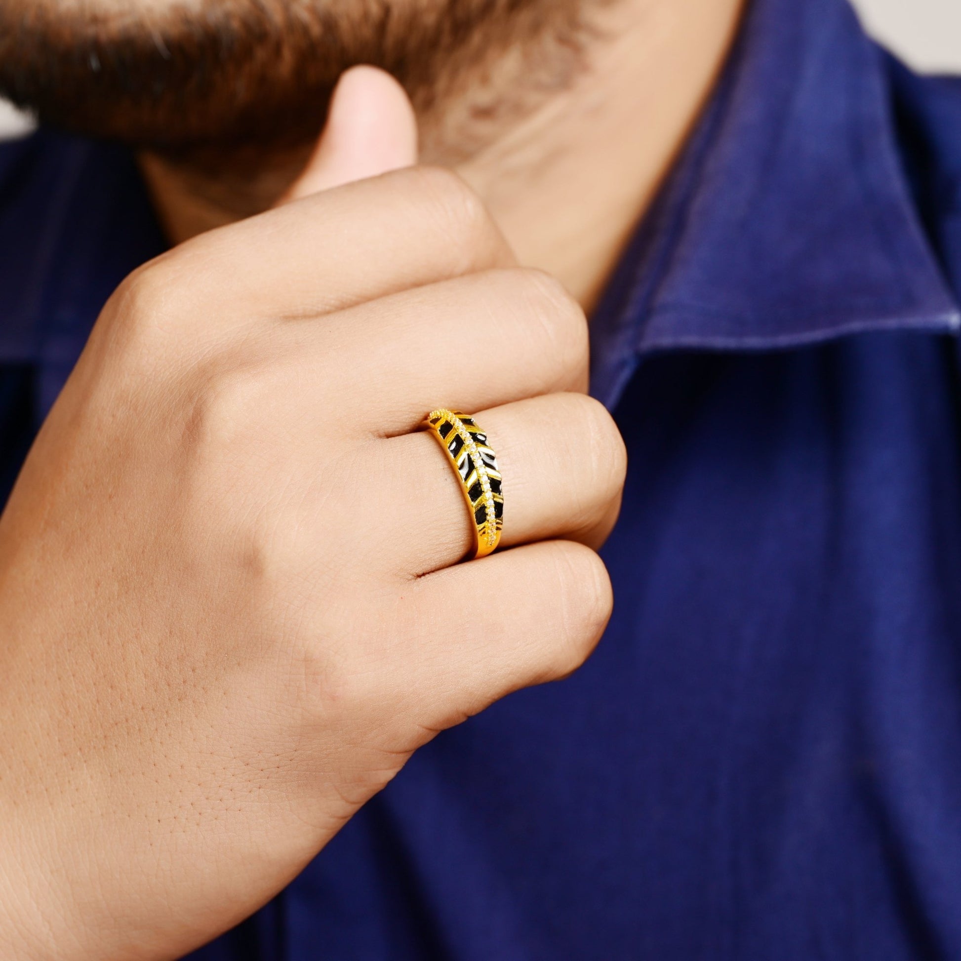 The Monochrome Zirconia Band Ring - Vinayak - House of Silver