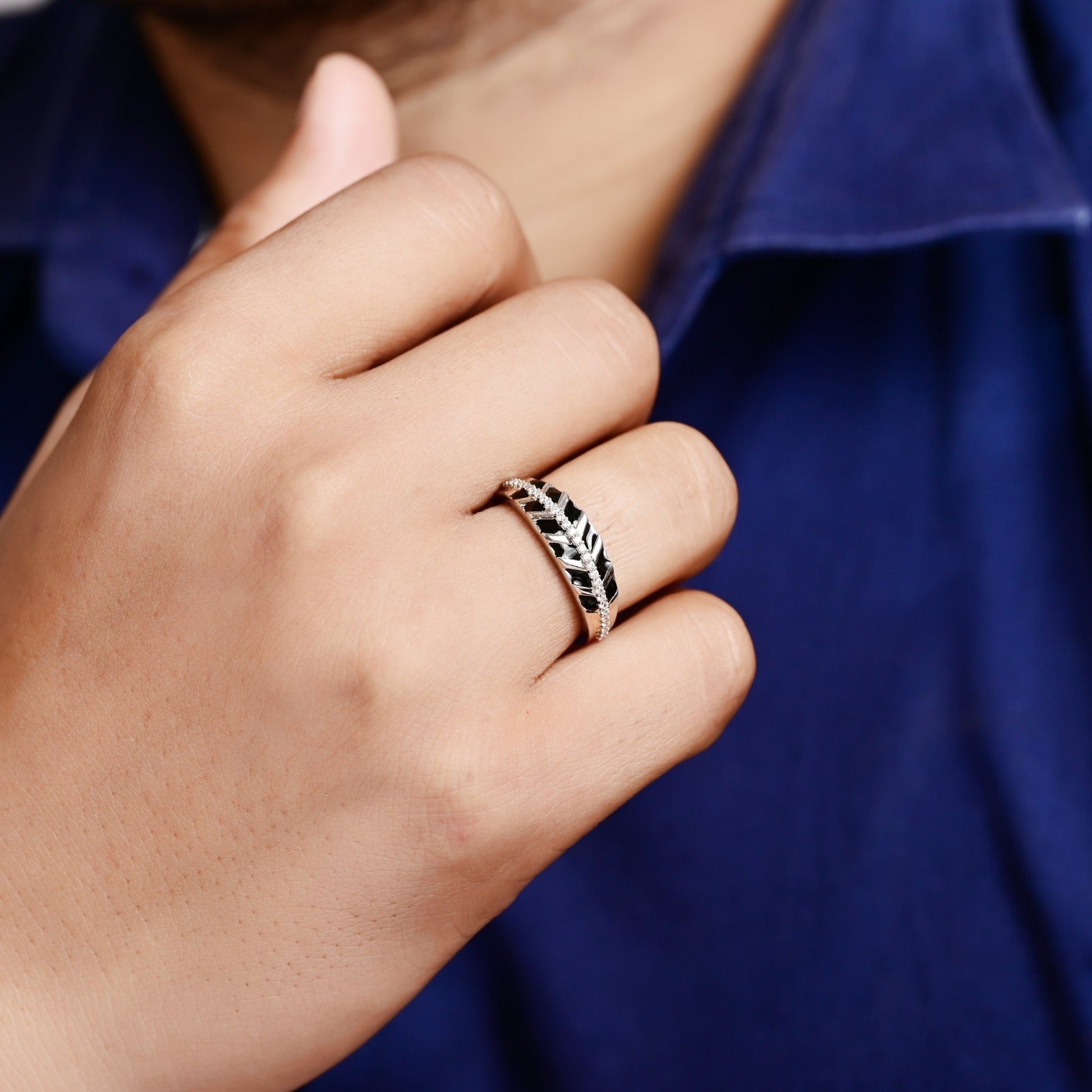 The Monochrome Zirconia Band Ring - Vinayak - House of Silver