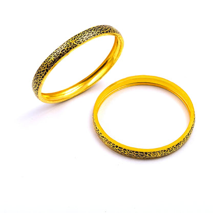 The Noir Radiance Silver Bangles (Set of 2) - Vinayak - House of Silver