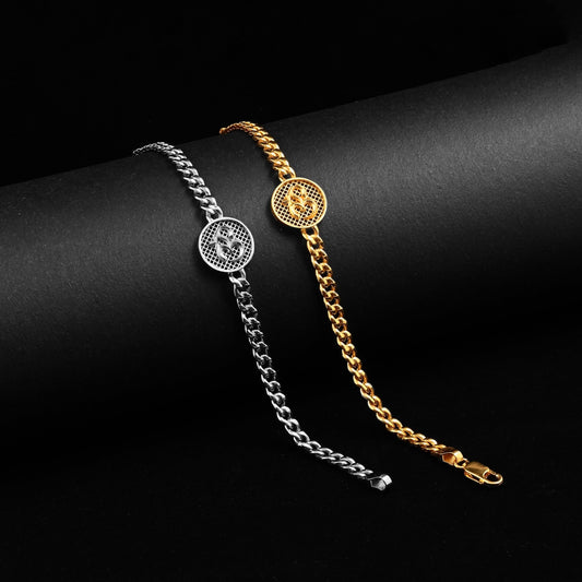 The Om Chained Bracelet - Vinayak - House of Silver