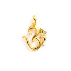 The Om Zirconia Silver Pendant