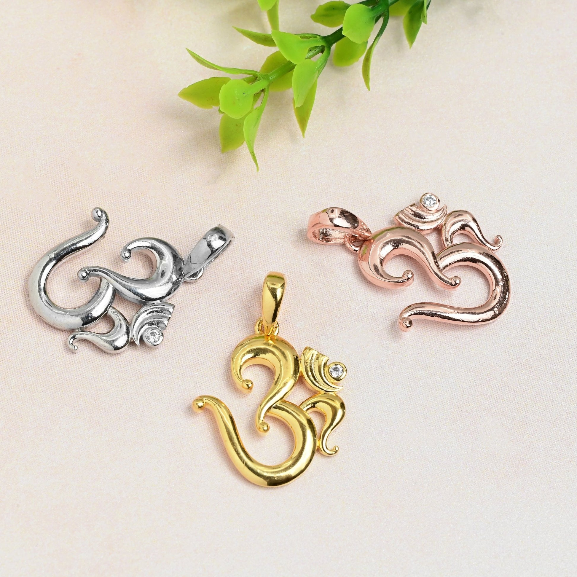 The Om Zirconia Pendant - Vinayak - House of Silver