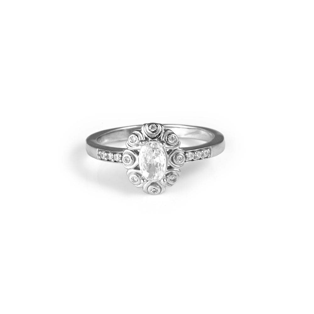 The Oval Brilliance Zirconia Silver Ring