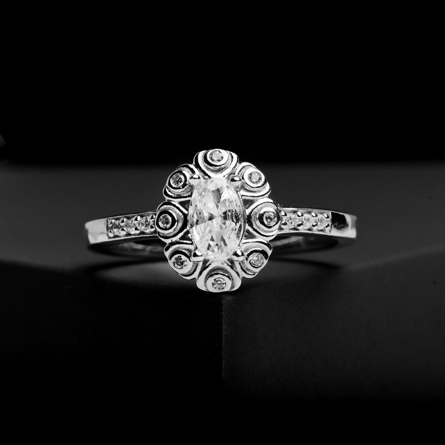 The Oval Brilliance Zirconia Ring - Vinayak - House of Silver