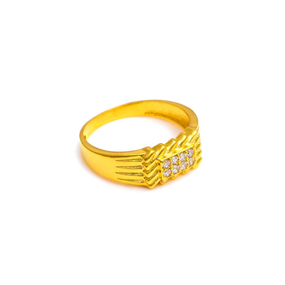 The Patterned Zirconia Accent Ring - Vinayak - House of Silver