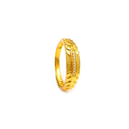 The Patterned Zirconia Band Ring - Vinayak - House of Silver