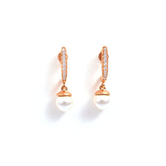 The Pearl Drop Zirconia Silver Danglings