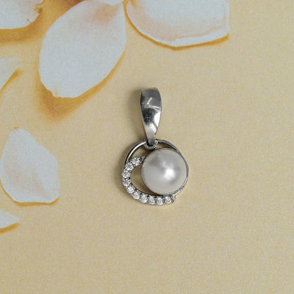 The Pearl Radiance Zirconia Pendant - Vinayak - House of Silver