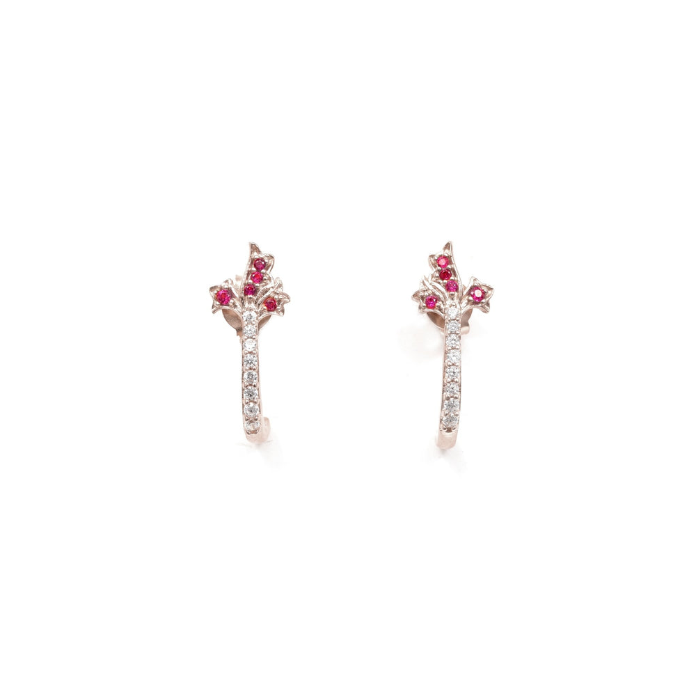 The Pink Bloom Sparkle Silver Earrings